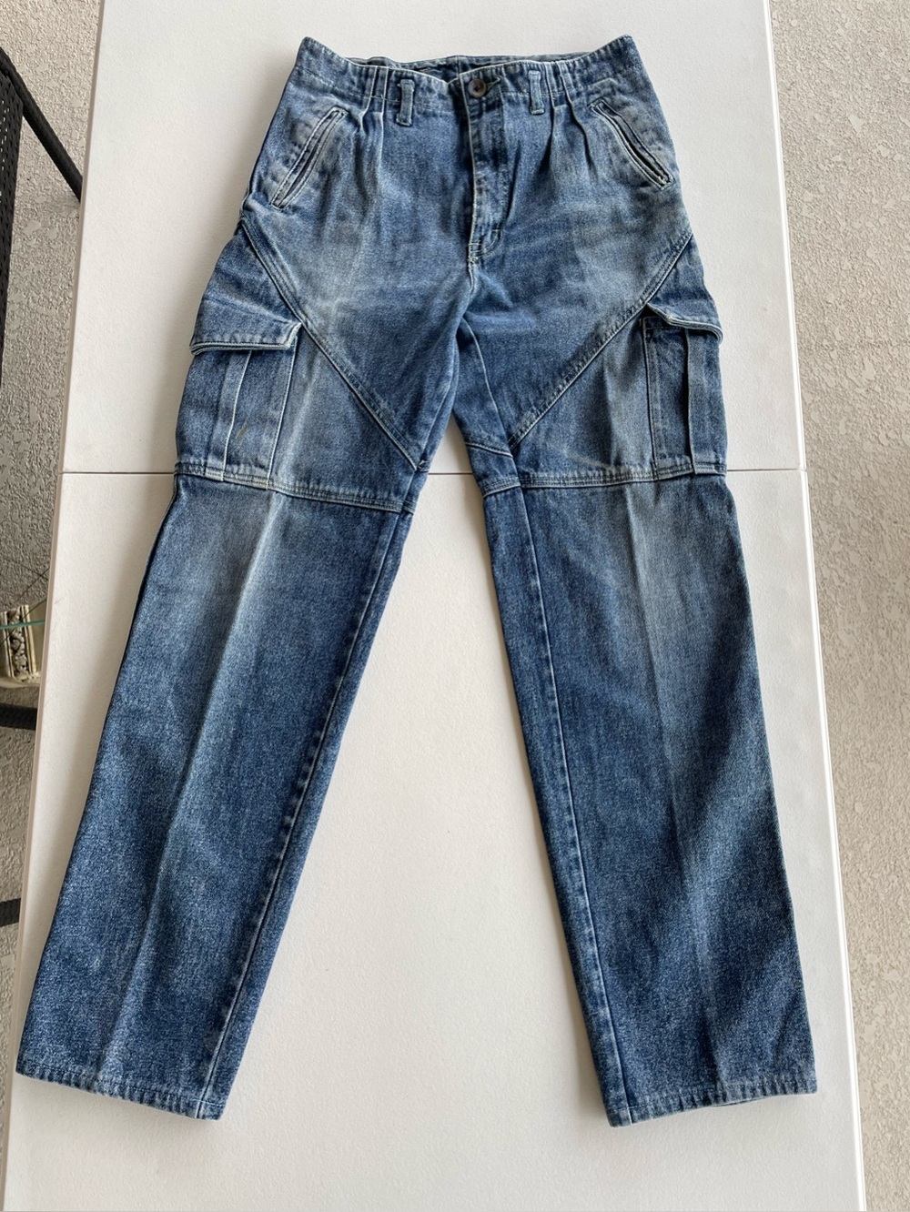 Vintage AJ’s Made in Hong Kong Cargo Carpenter Utility Jeans 31x11 Cotton